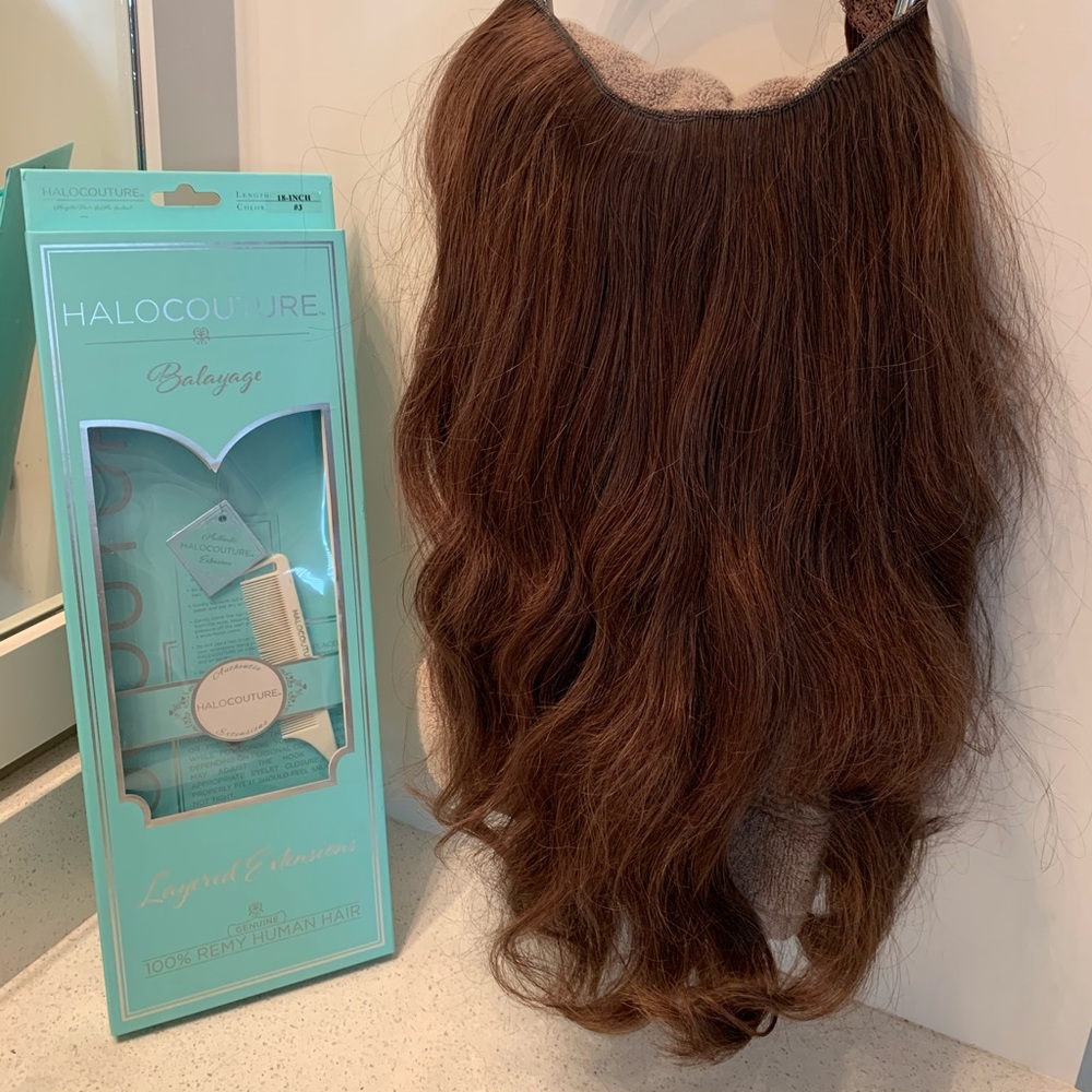 Halo couture 18” layered balayage #3 extensions